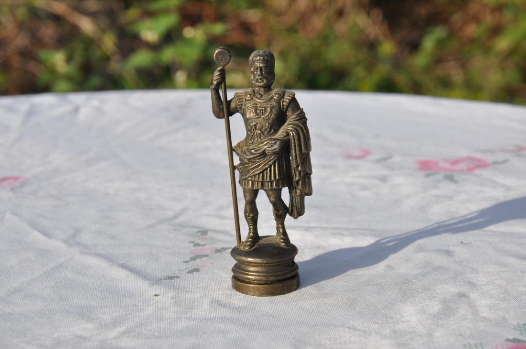 personnage romain en plomb couleur bronze, Enlèvement ou Envoi, Utilisé, Humain