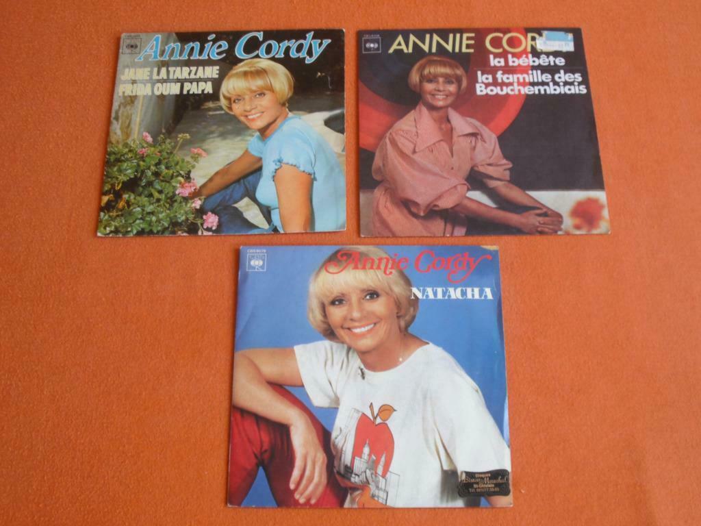 Lot 3 Vinyls 45 Tours : * ANNIE CORDY *, CD & DVD, Vinyles | Autres Vinyles, Enlèvement, Autres formats