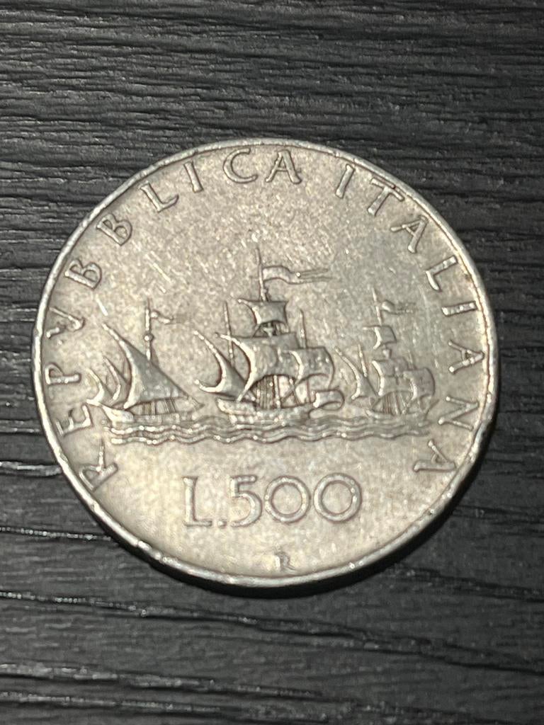 Zilver – Italiaanse 500 Lire munt (Caravelle), Enlèvement ou Envoi, Italie, Monnaie en vrac, Argent