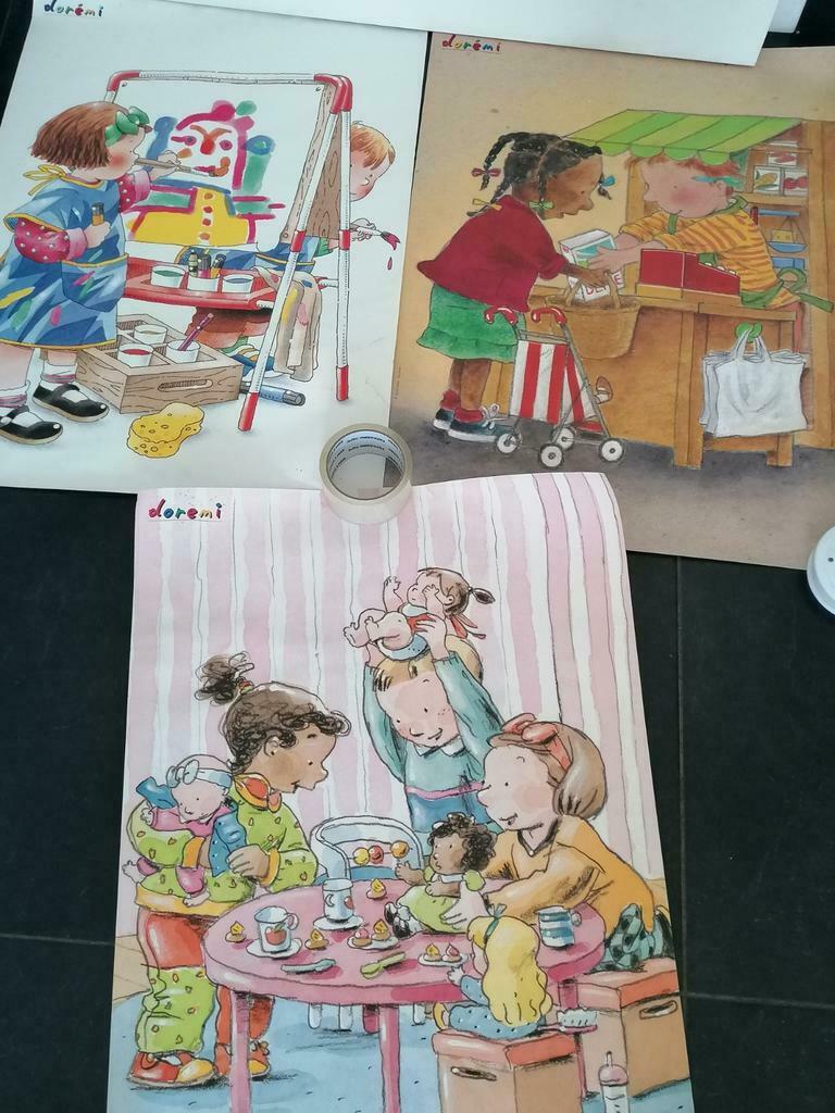 3 grote doremi posters:hoeken in de klas/terug naar school, Ophalen of Verzenden, Zo goed als nieuw