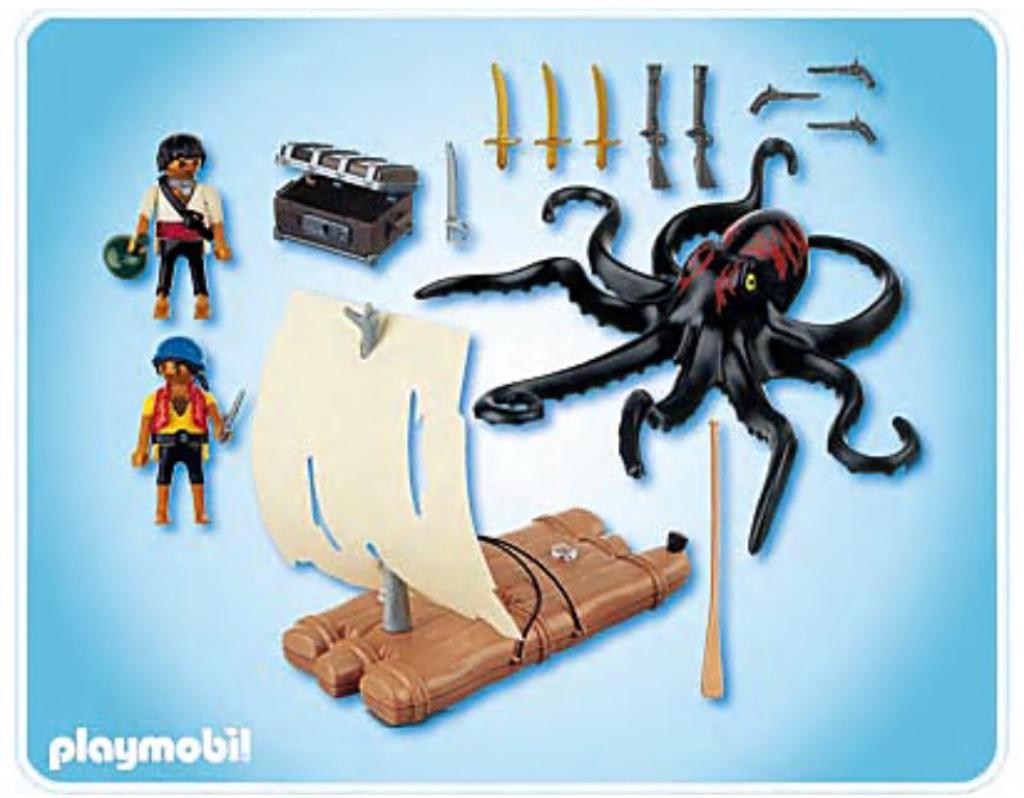 Playmobil 4291 Pieuvre et radeau, Enlèvement, Utilisé, Ensemble complet