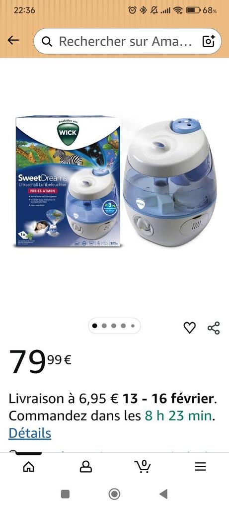 Wick wul575e sweetdreams 2 en 1 – Humidificateur d'air à ult, Enlèvement, Humidificateur