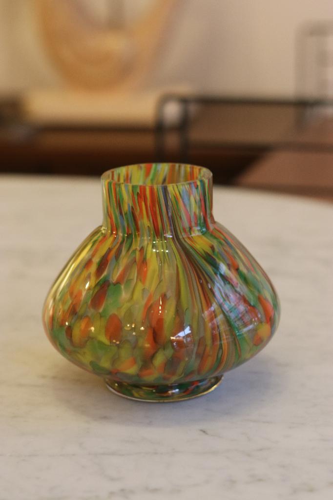 Vase en verre de Murano marbré multicolore, Enlèvement ou Envoi