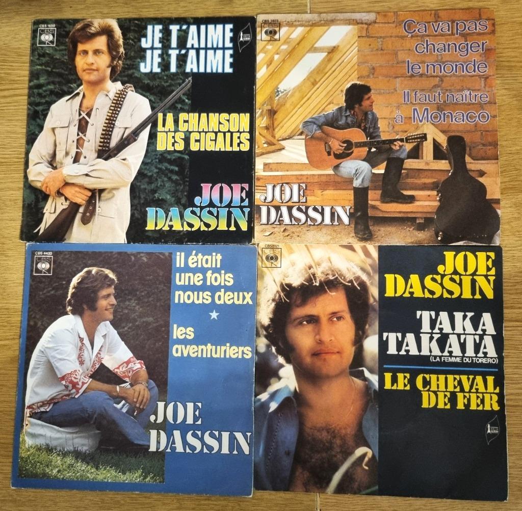4 disques vinyls 45 t Joe Dassin excellent état, Enlèvement ou Envoi