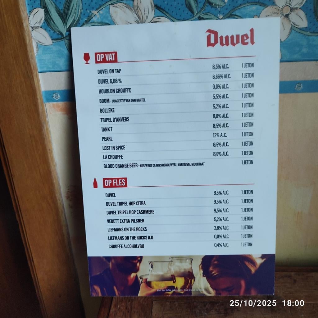 Reclame van DUVEL., Verzamelen, Biermerken, Ophalen of Verzenden, Zo goed als nieuw, Reclamebord, Plaat of Schild, Duvel