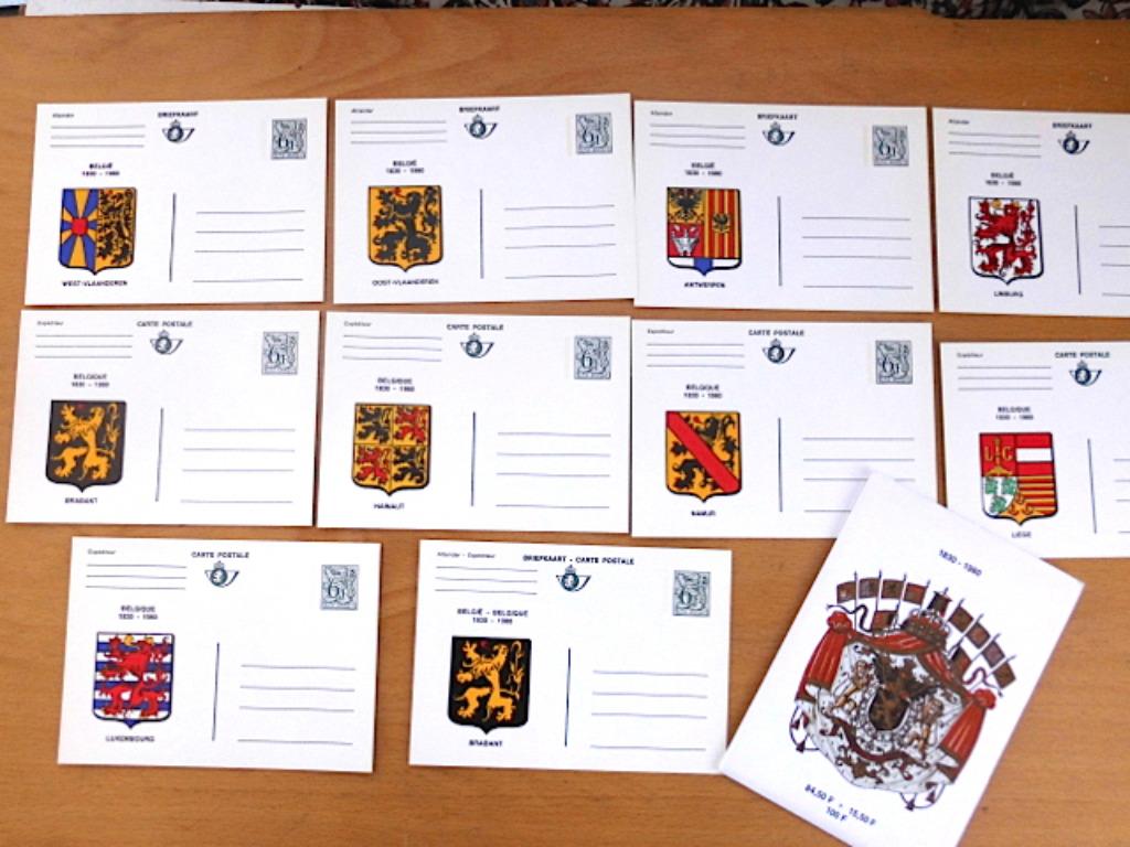 Set van 9  postwaardestukken/  Belgische provincies, Verzamelen, Ophalen of Verzenden