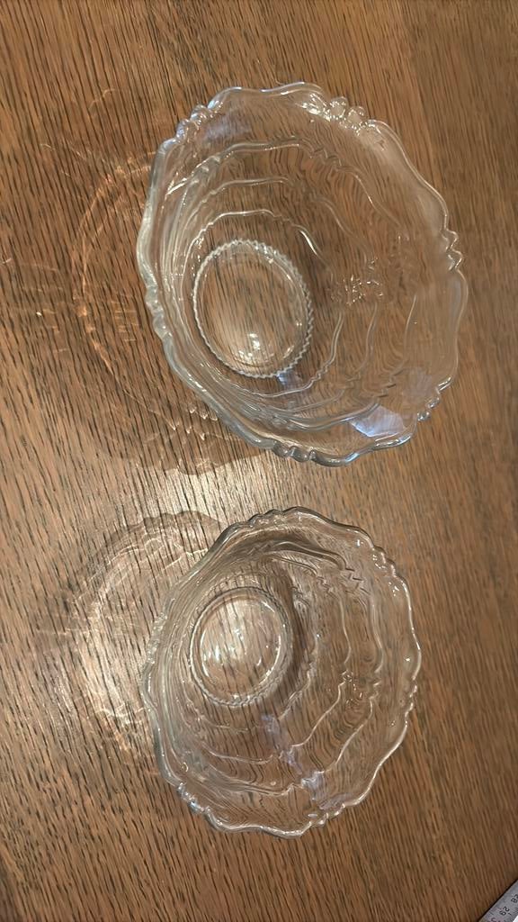 2 glazen kommetjes, Ophalen of Verzenden, Gebruikt