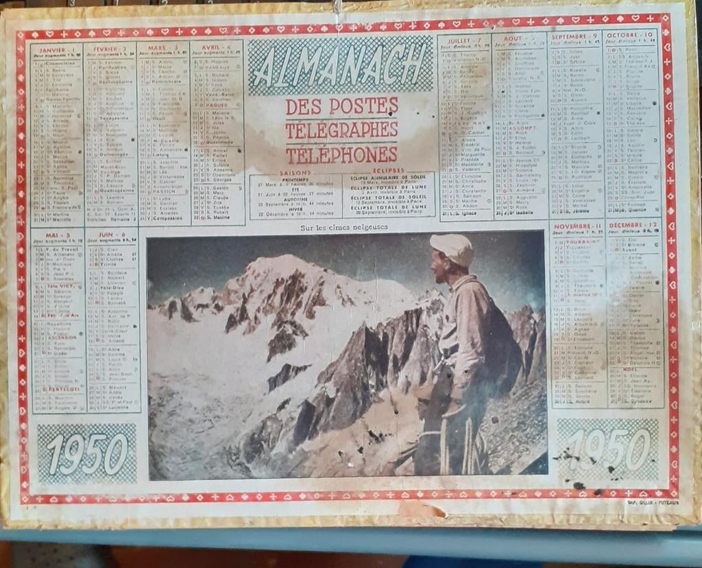 calendrier almanach ptt France 1950, Verzamelen, Overige Verzamelen, Gebruikt, Ophalen of Verzenden