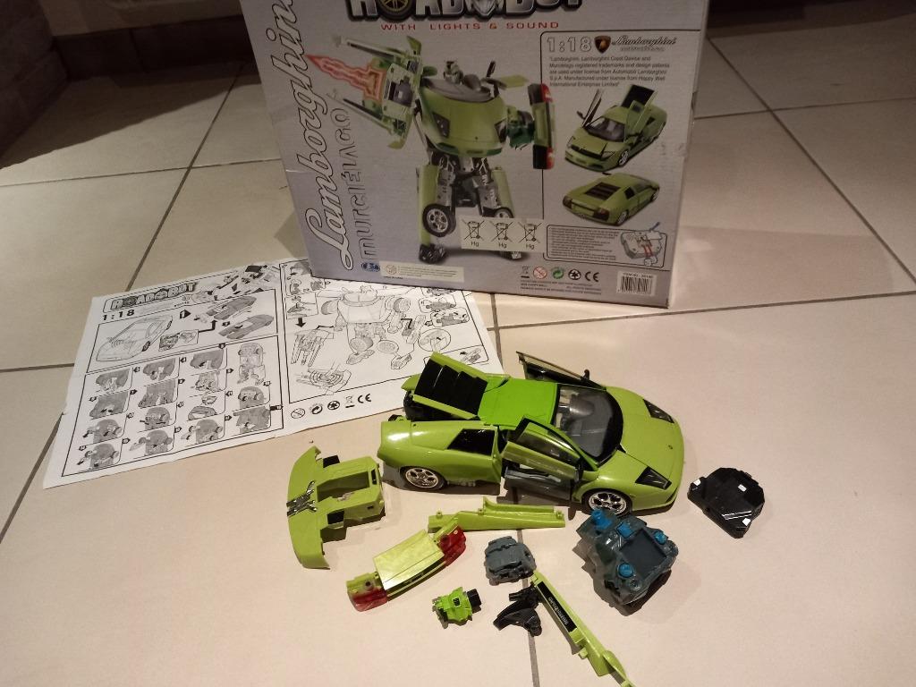 Lamborghini schaalmodel transformeerbaar, Ophalen of Verzenden, Gebruikt