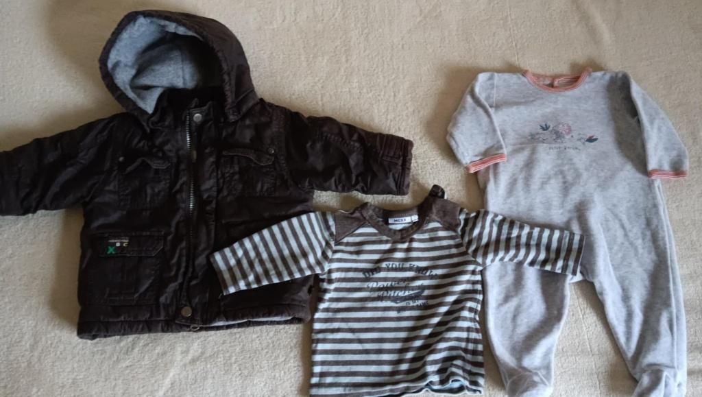 Jas, longsleeve (Mexx), kruippakje (Petit Bateau) Maat 68, Kinderen en Baby's, Ophalen, Gebruikt, Jongetje