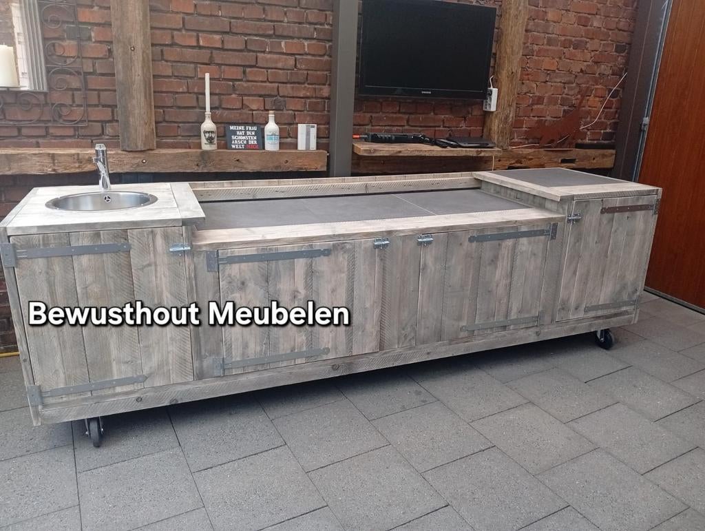 "Robuuste Buitenkeuken van Steigerhout: Koken in Stijl!, Ophalen of Verzenden