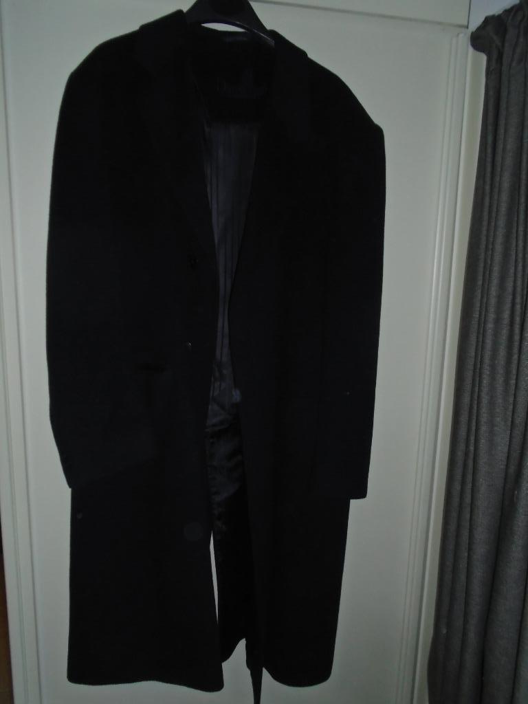 Lange donkerblauwe overjas in kasjmier wol maat XL, Kleding | Heren, Jassen | Winter, Ophalen, Maat 56/58 (XL)