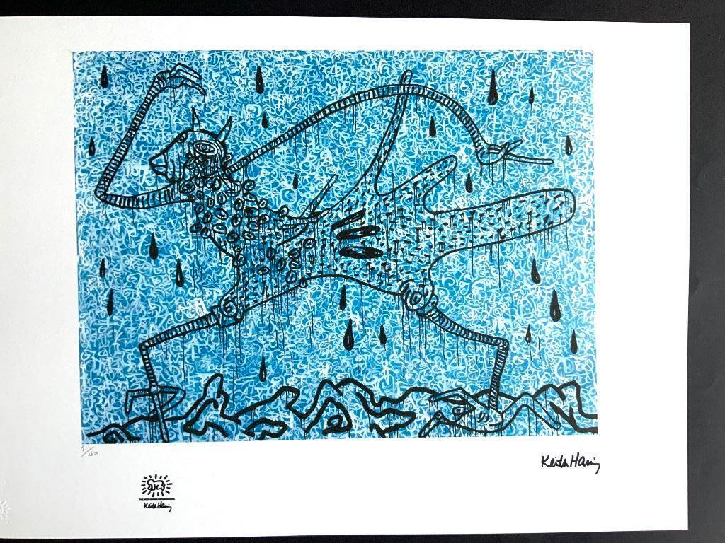 Litho van Keith Haring ( 70 X 50 cm), Antiek en Kunst, Kunst | Litho's en Zeefdrukken, Ophalen of Verzenden