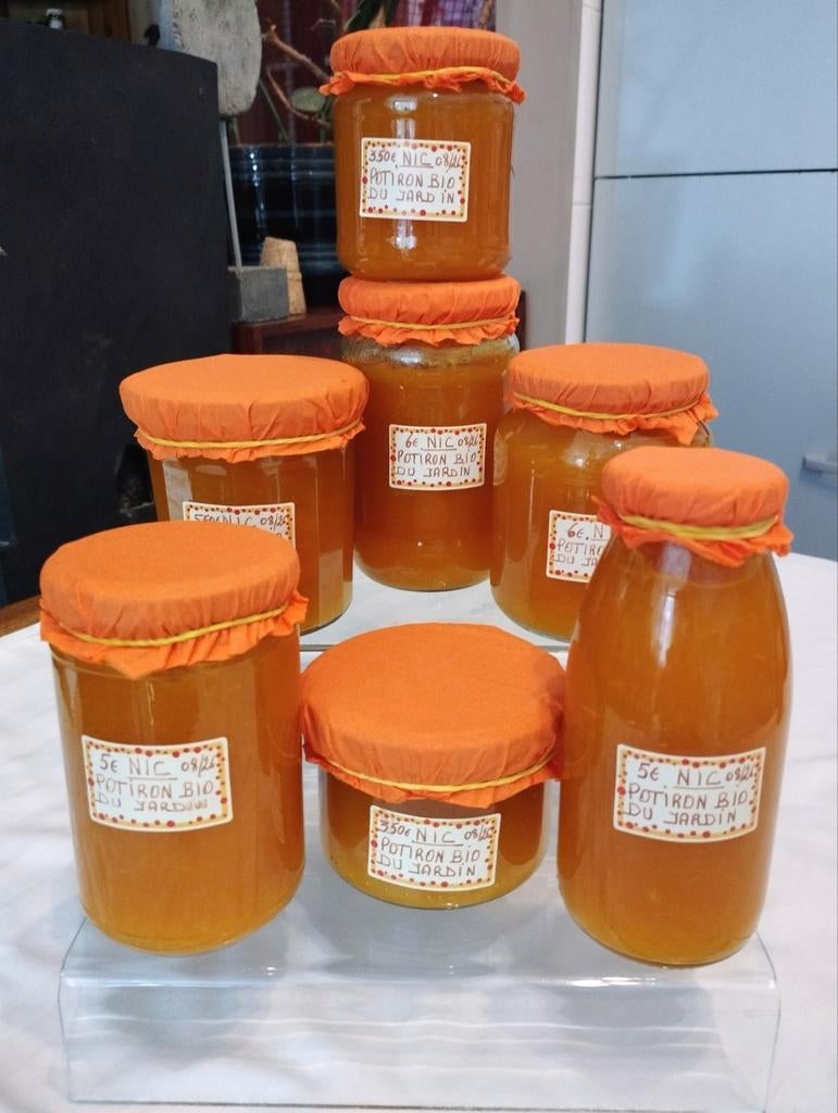 Confiture MAISON ARTISANALE au POTIRON BIO DU JARDIN/ORANGE, Enlèvement