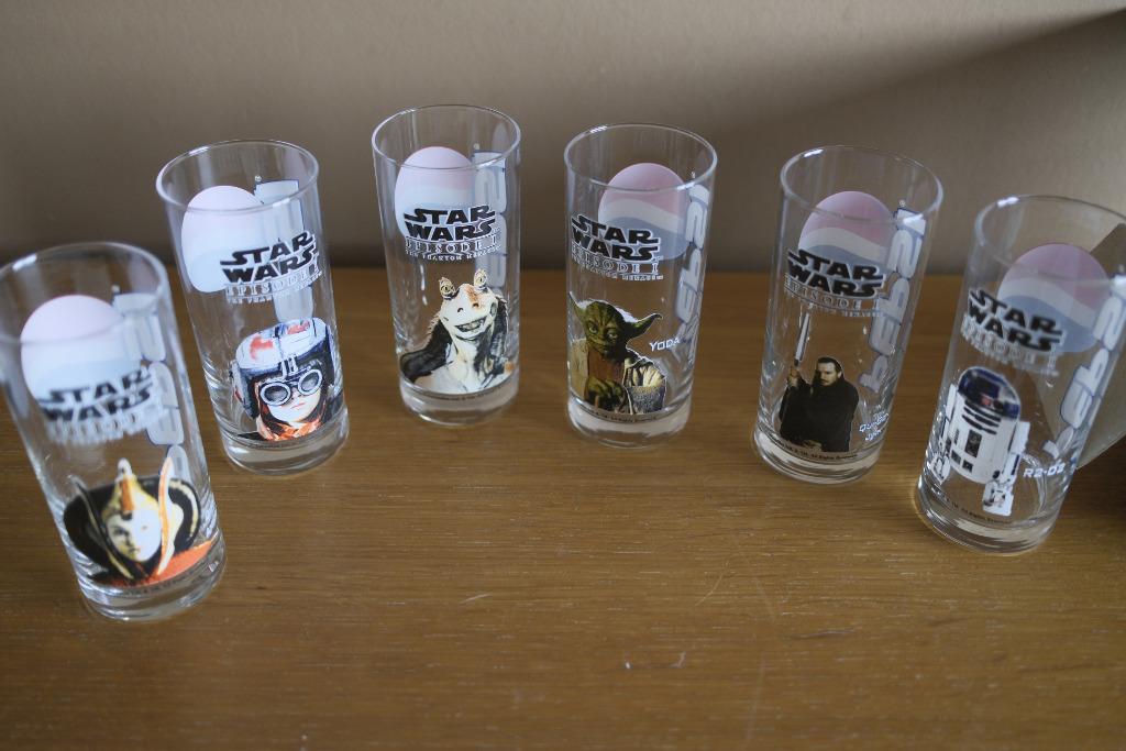 Lot de six verres " Star Wars" à l'état neuf, Antiquités & Art, Enlèvement ou Envoi