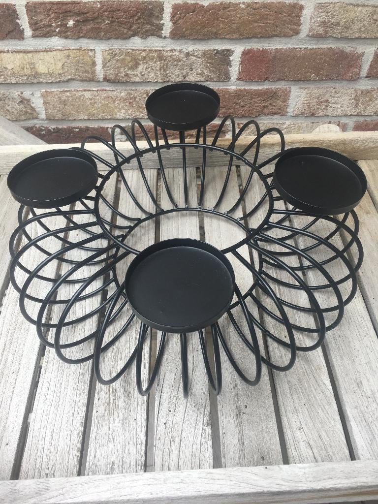 THEELICHT HOUDER ZWART NIEUW, Zwart, Nieuw, Ophalen of Verzenden, Metaal