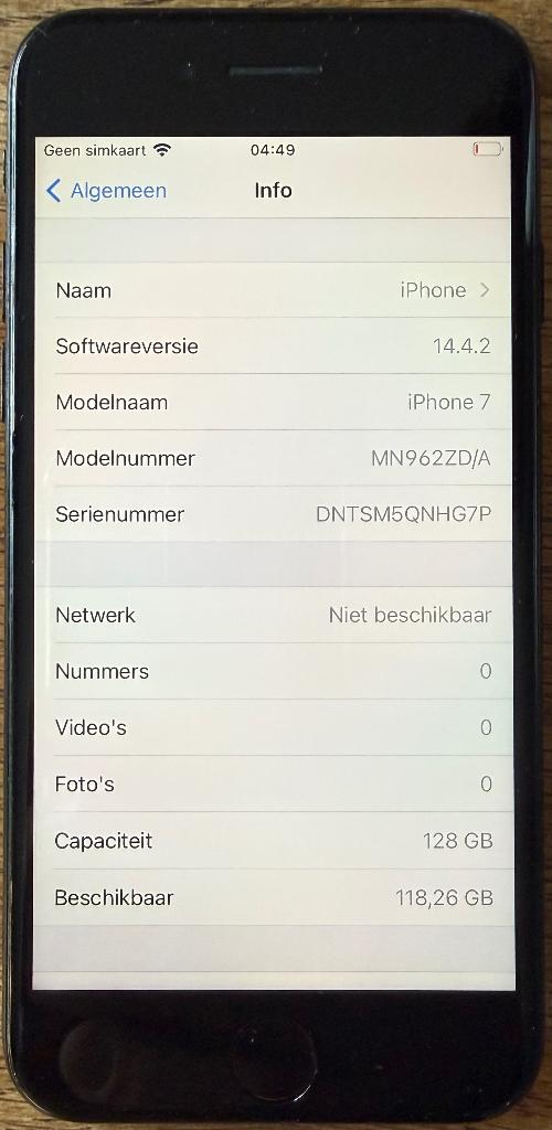 Apple iPhone 7 128 GB - zwart - 76% batterijconditie, 128 GB, Enlèvement ou Envoi, 76 %, Utilisé