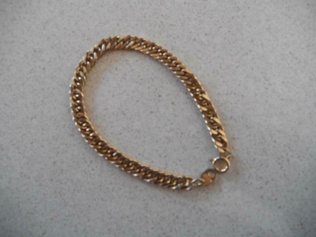 1 bracelet en petites mailles, or plaqué, Ophalen of Verzenden, Gebruikt, Goud, Overige materialen