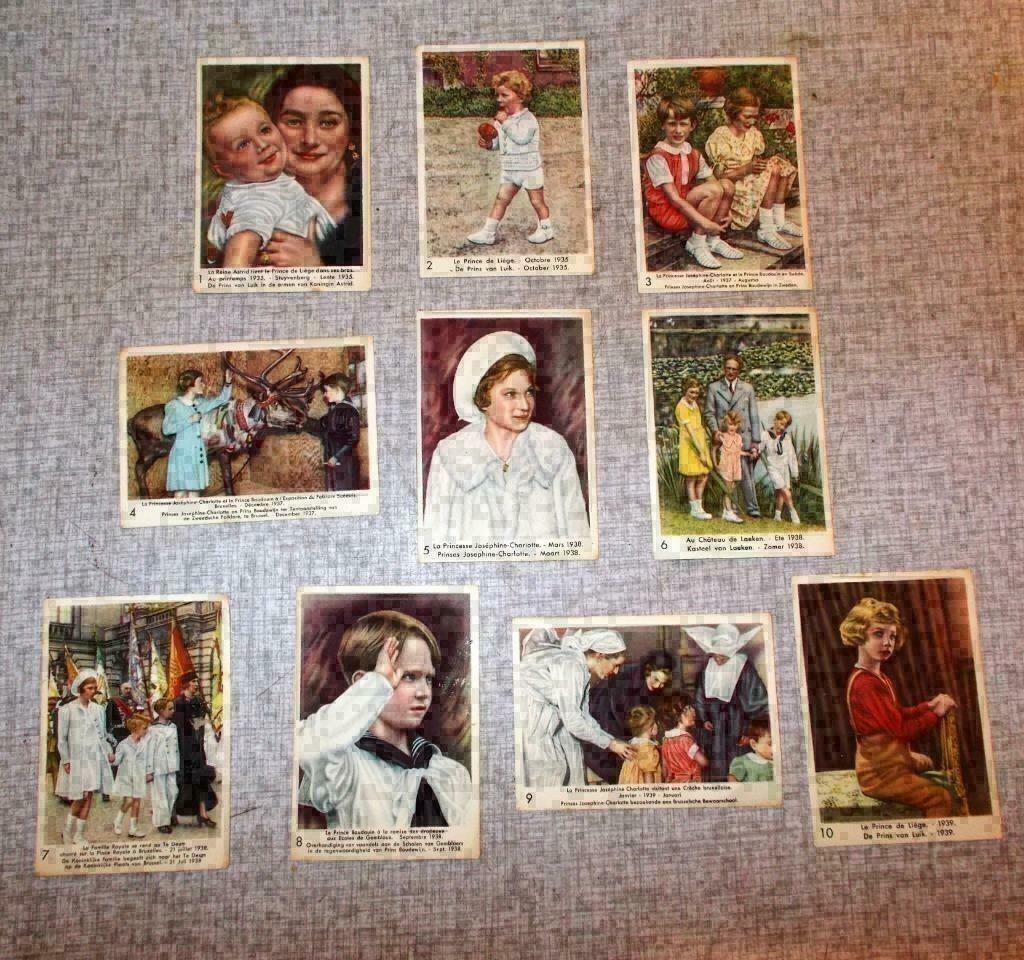 10 Photos / Estampes Anciennes - Princes Belges - Années 30, Enlèvement ou Envoi, Comme neuf, Carte, Photo ou Gravure