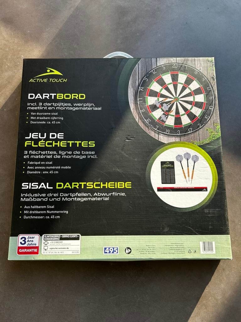 Dartboard incl. 3 dartpijltjes (nieuw), Sport en Fitness, Darts, Ophalen, Nieuw, Dartbord met pijlen