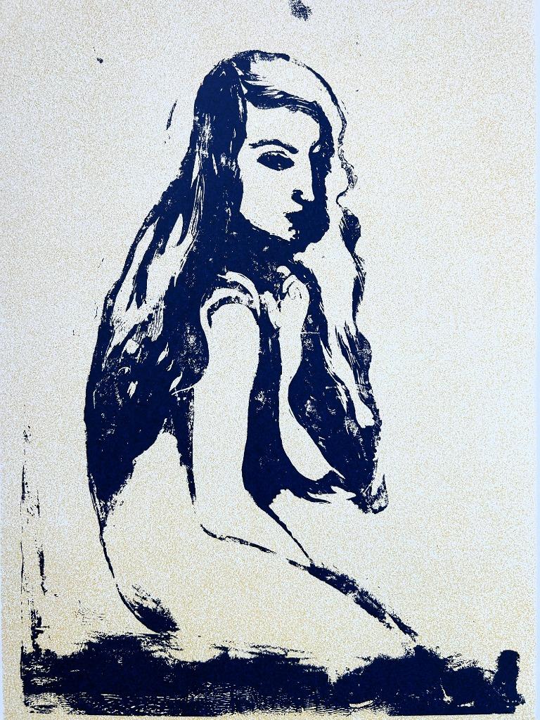 FLOR HERMANS - Zeefdruk / SIG - Zwarte Panter - 63 x 44 cm, Antiek en Kunst, Verzenden