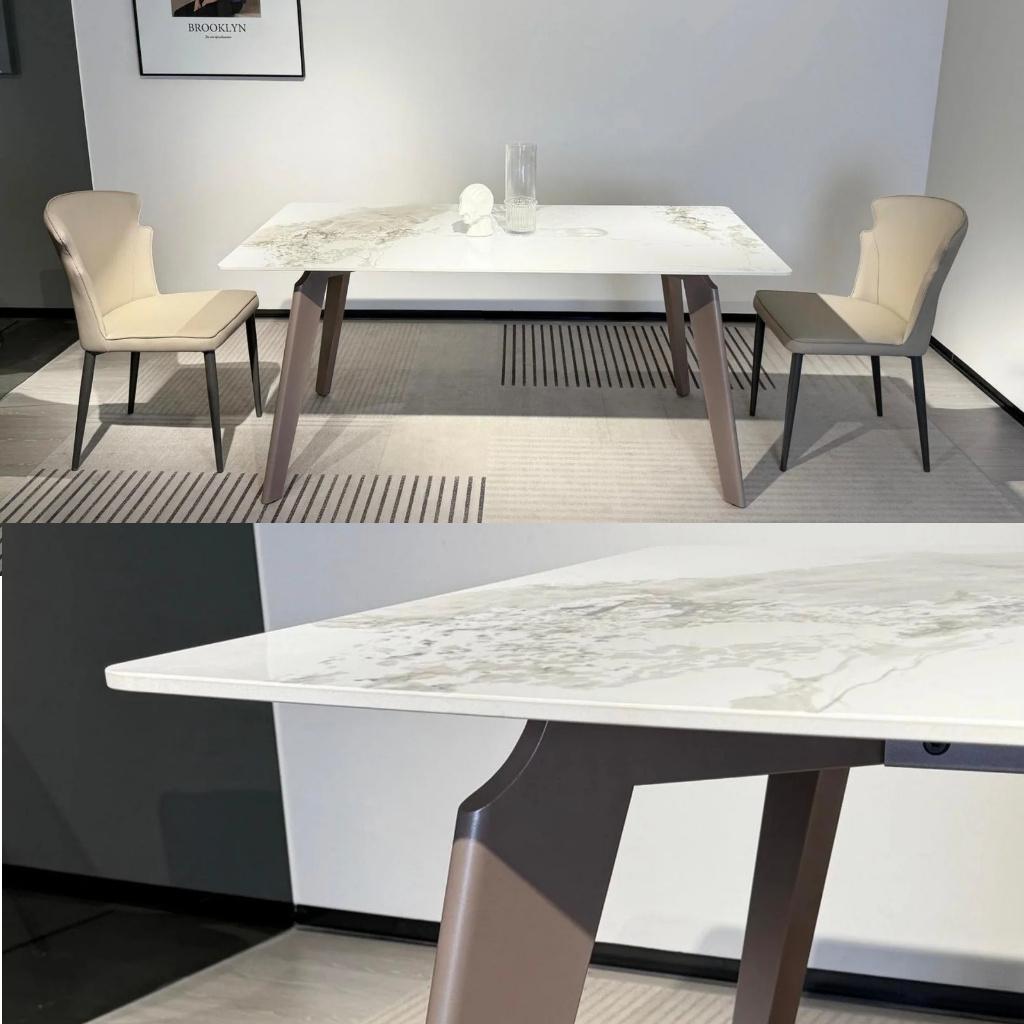 Table à Manger Rectangulaire en Pierre Effet Marbre. Neuve !, Maison & Meubles, Neuf, Quatre personnes, 150 à 200 cm, Enlèvement ou Envoi