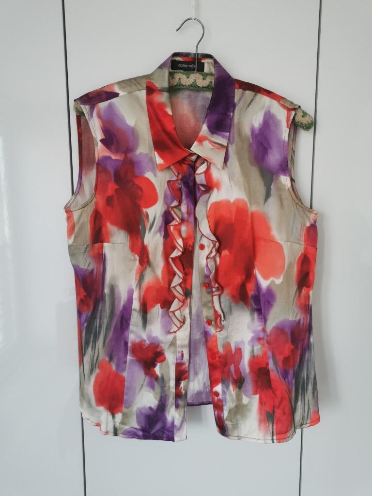 Rode blouse met franje, Kleding | Dames, Blouses en Tunieken, Maat 38/40 (M), Overige kleuren, Marie Méro, Ophalen of Verzenden