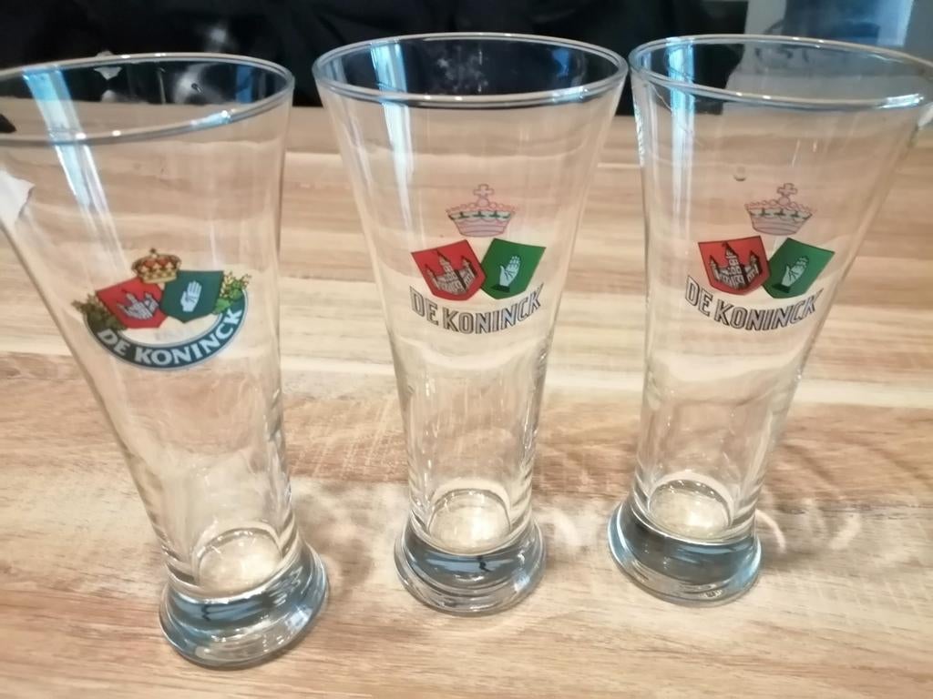 3 bierglazen De Koninck, Ophalen of Verzenden, Zo goed als nieuw, Glas of Glazen, De Koninck