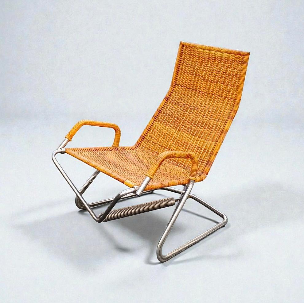 Tecta D36 lounge chair  zetel Axel Bruchhauser 1980s ratan, Ophalen of Verzenden