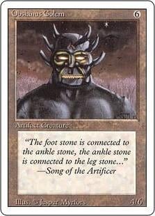 Obsianus Golem - REV - MTG - BETER DAN EX, Hobby en Vrije tijd, Ophalen of Verzenden