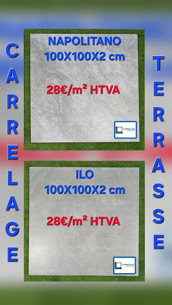 Terras Tegels 2cm, Ophalen, 60 cm of meer, 60 cm of meer, Nieuw