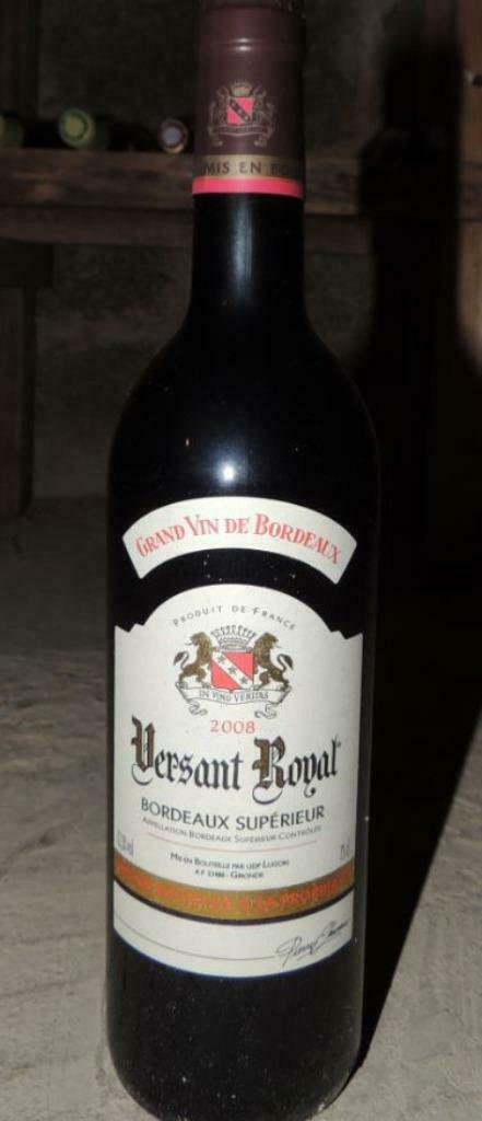 Vin Rouge Versant Royal Bordeaux Supérieur 2008, Collections, Vins, Neuf, Pleine, Enlèvement, Vin rouge