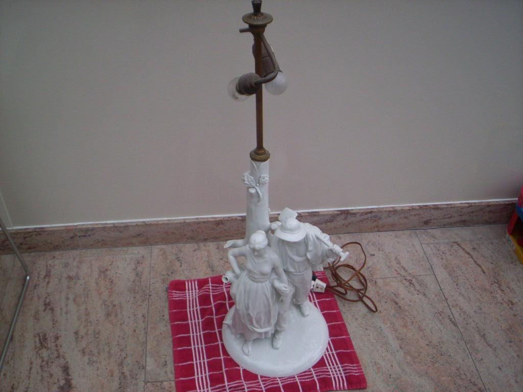 Lamp Porselein, "Liebeswerbung" Max H. Fritz 1922. Fraureuth, Antiek en Kunst, Ophalen