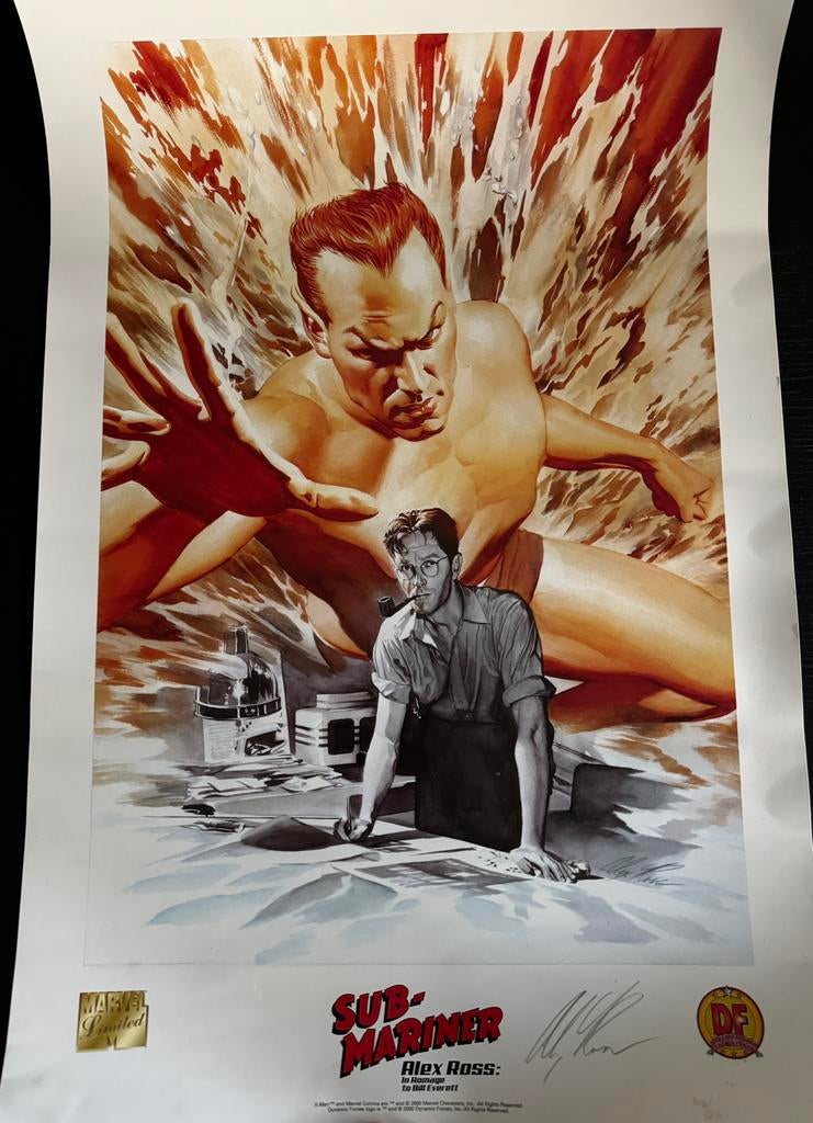 Poster Marvel Submariner Alex Ross- Limited, Ophalen of Verzenden, Zo goed als nieuw