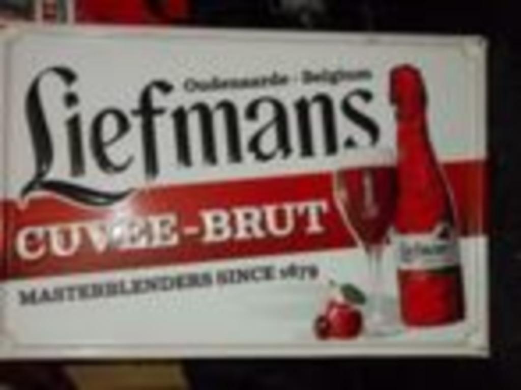 Beersign.Blikken Reclame.Liefmans.Kriek.Gueuze, Ophalen of Verzenden, Zo goed als nieuw, Reclamebord, Plaat of Schild, Overige merken