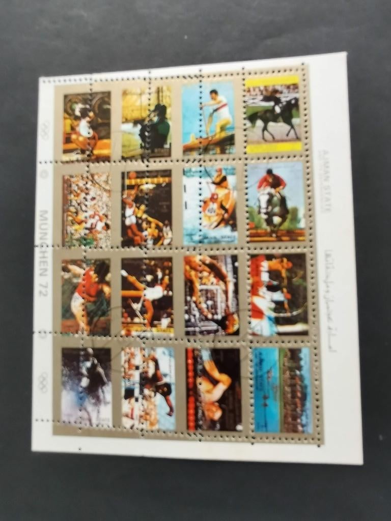 Ajman 1973 - sports - athlétisme, football, basket-ball, Enlèvement ou Envoi, Affranchi, Moyen-Orient