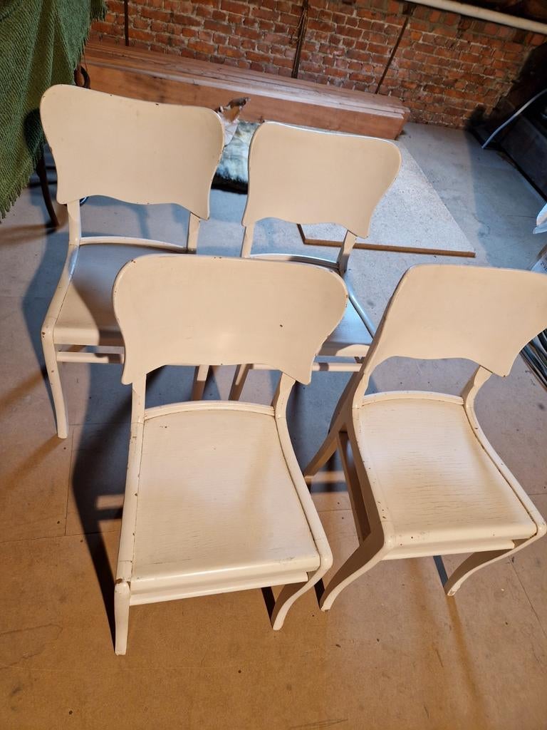 4 cafestoelen van de periode 1960, zeer degelijke stoelen, Huis en Inrichting, Stoelen, Ophalen, Gebruikt