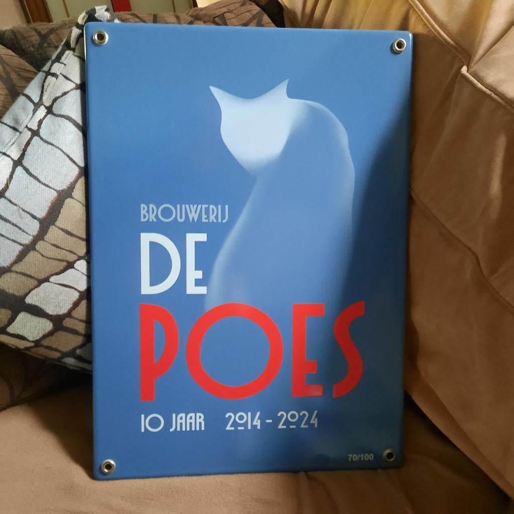 Emaillebord Brouwerij De Poes ( gelimiteerd 100 stuks ) ., Ophalen of Verzenden, Nieuw