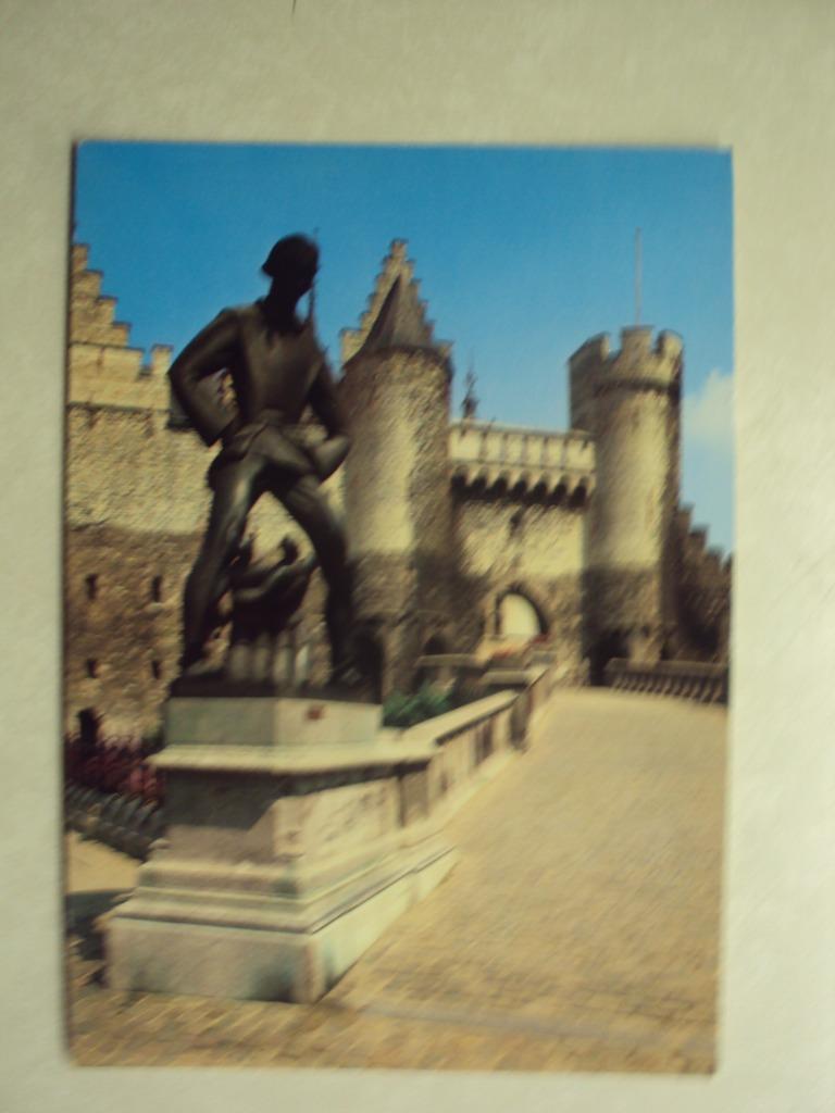 54304 - ANTWERPEN - HET STEEN - LEGENDARISCH BEELD -2 FOTO'S, Verzenden, Antwerpen