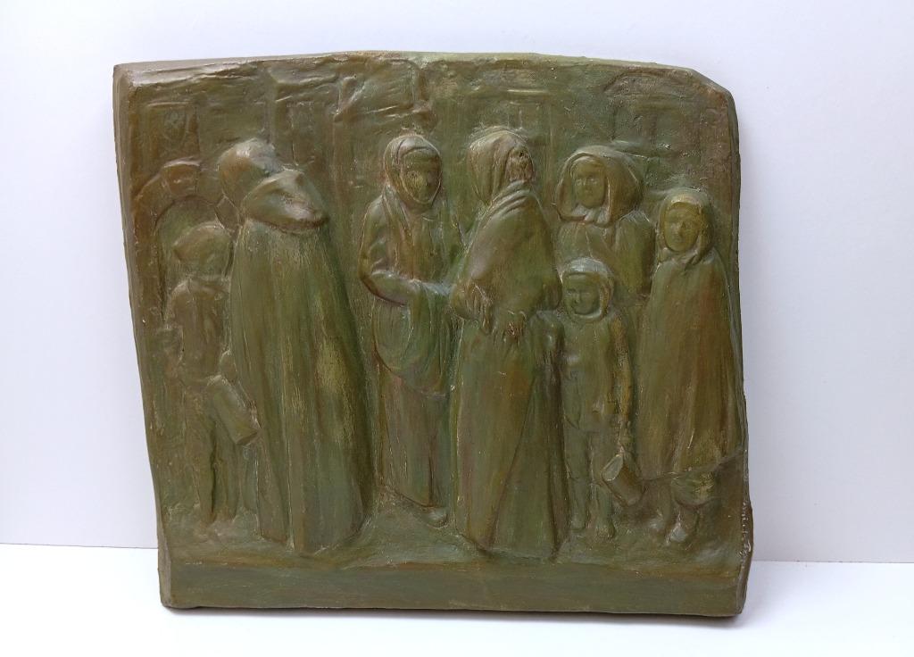 Statue en bronze patiné MICHEL JEAN POPPE 1918 BRUGES, Enlèvement ou Envoi, Bronze