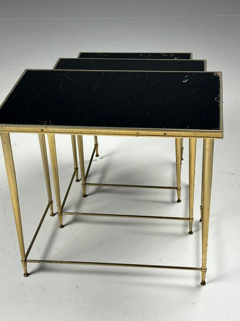 Set van drie vintage bijzettafels, Frankrijk midden 20e eeuw, Ophalen, Zo goed als nieuw, Glas