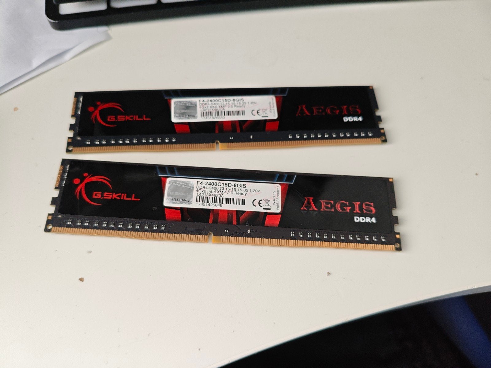 G.Skill DDR4 2400 CL15 (2x4 in totaal 8 g), Computers en Software, Ophalen, Gebruikt, DDR4, 8 GB