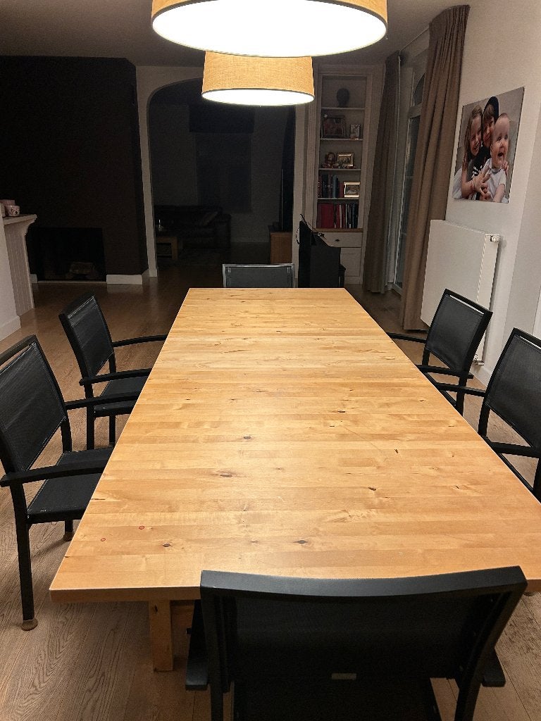 Eettafel (perfect als knutseltafel of werktafel), Huis en Inrichting, Ophalen, Gebruikt, 100 tot 150 cm, 200 cm of meer