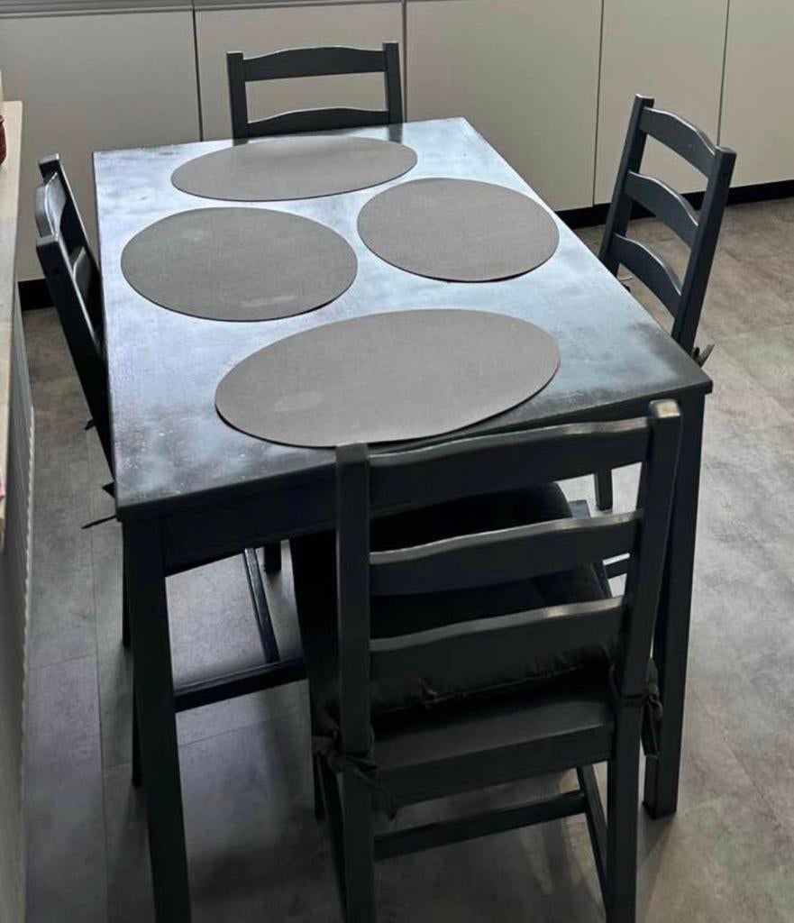 Set tafel en 4 stoelen, Enlèvement, Comme neuf