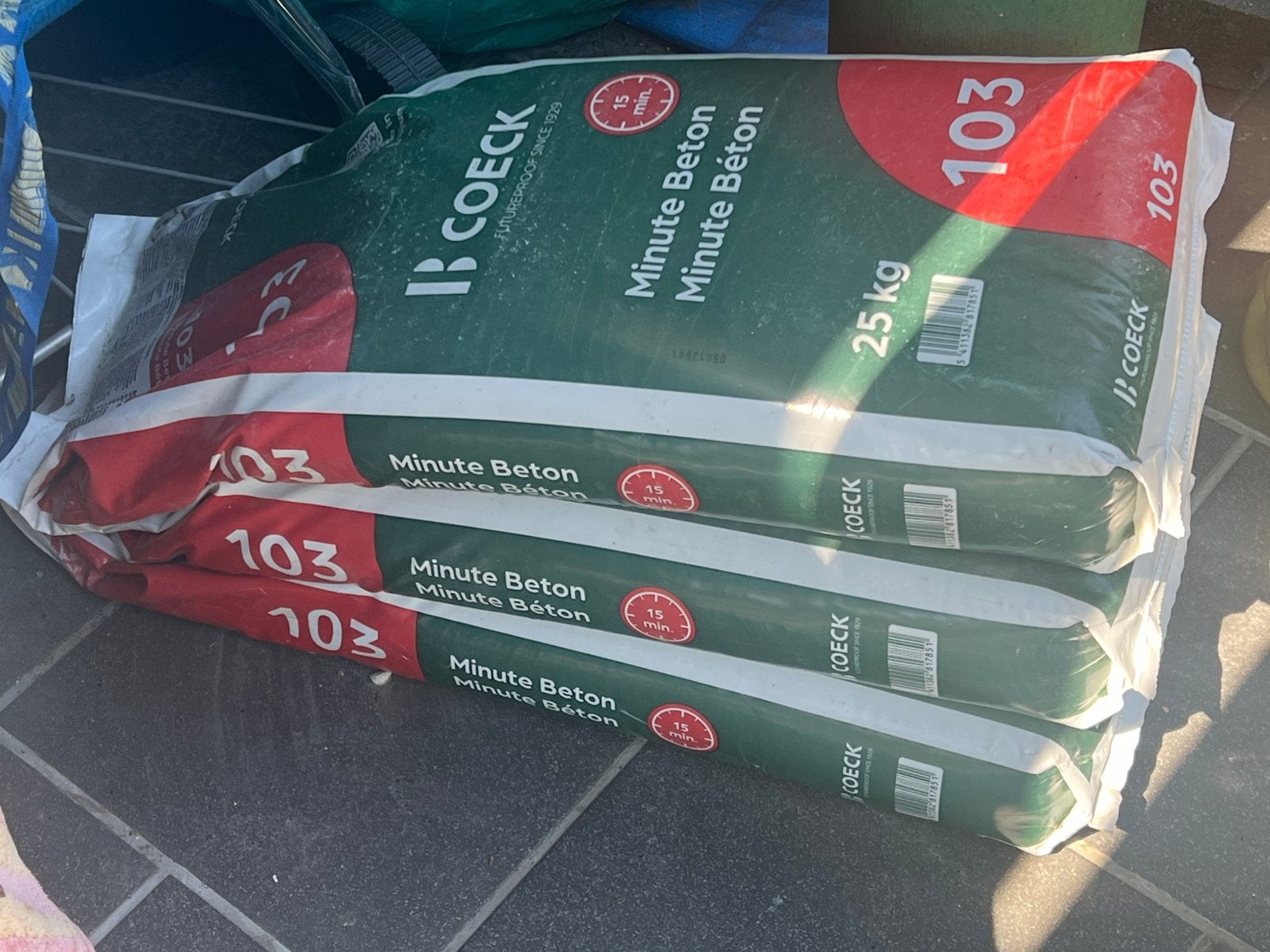 Coeck minute beton 25 kg/3 stuks, Ophalen, Nieuw