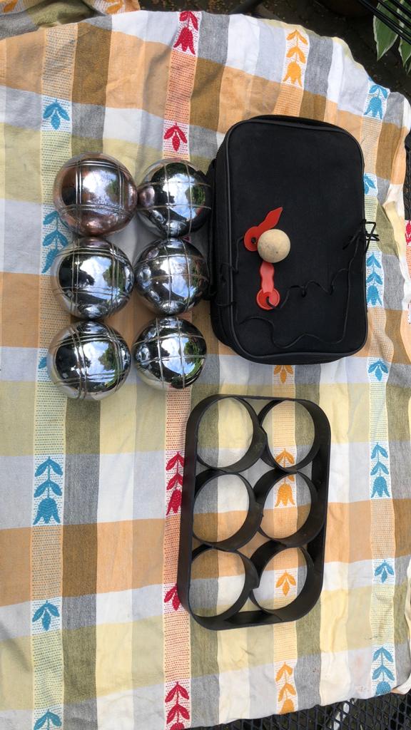 Ijzeren petanqueballen (2 x 3 ballen ), Sport en Fitness, Bowlen, Ophalen, Gebruikt, Bal