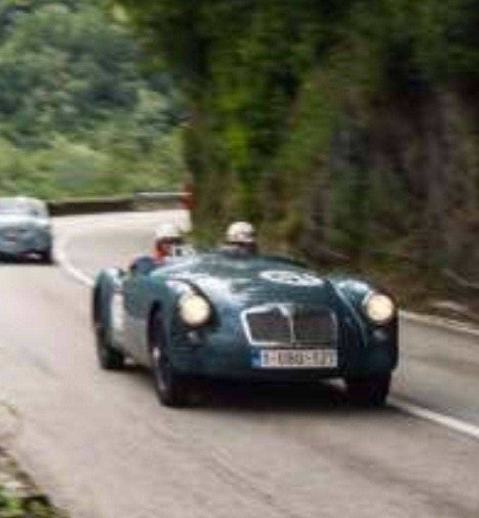 Mga racer 1957, Achterwielaandrijving, Cabriolet, Blauw, Leder
