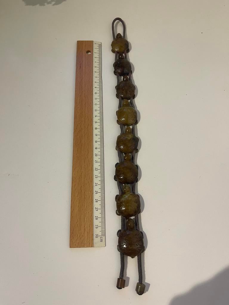 JADE schildpadden Chinese ketting met Boeddha-hiërogliefen., Antiek en Kunst, Ophalen of Verzenden