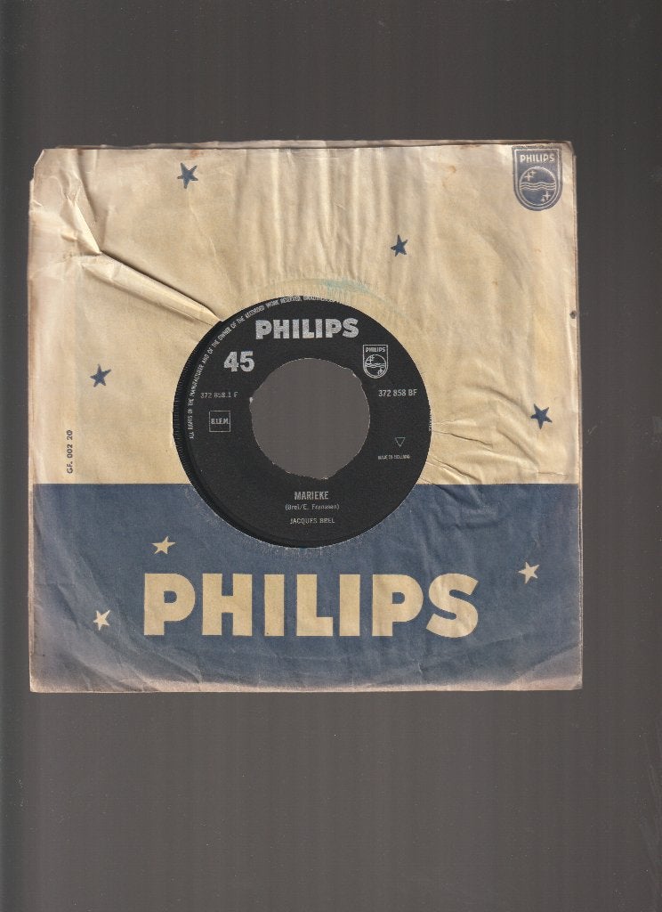 JACQUES  BREL  --  MARIEKE, Pressage original, En néerlandais, 7 inch, Utilisé