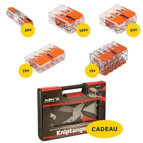 COMBIDEAL - 250 WAGO klemmen + GRATIS pijpsnijder, Envoi
